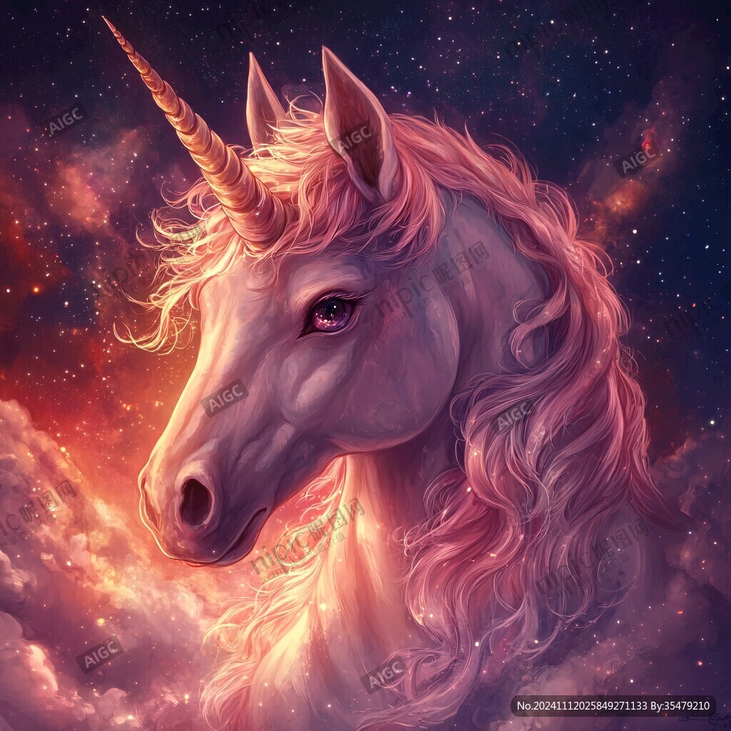 梦幻独角兽插画