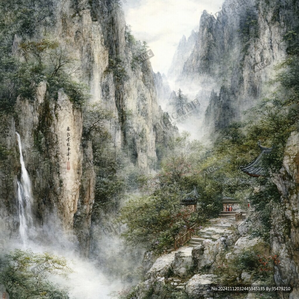山水画合成图