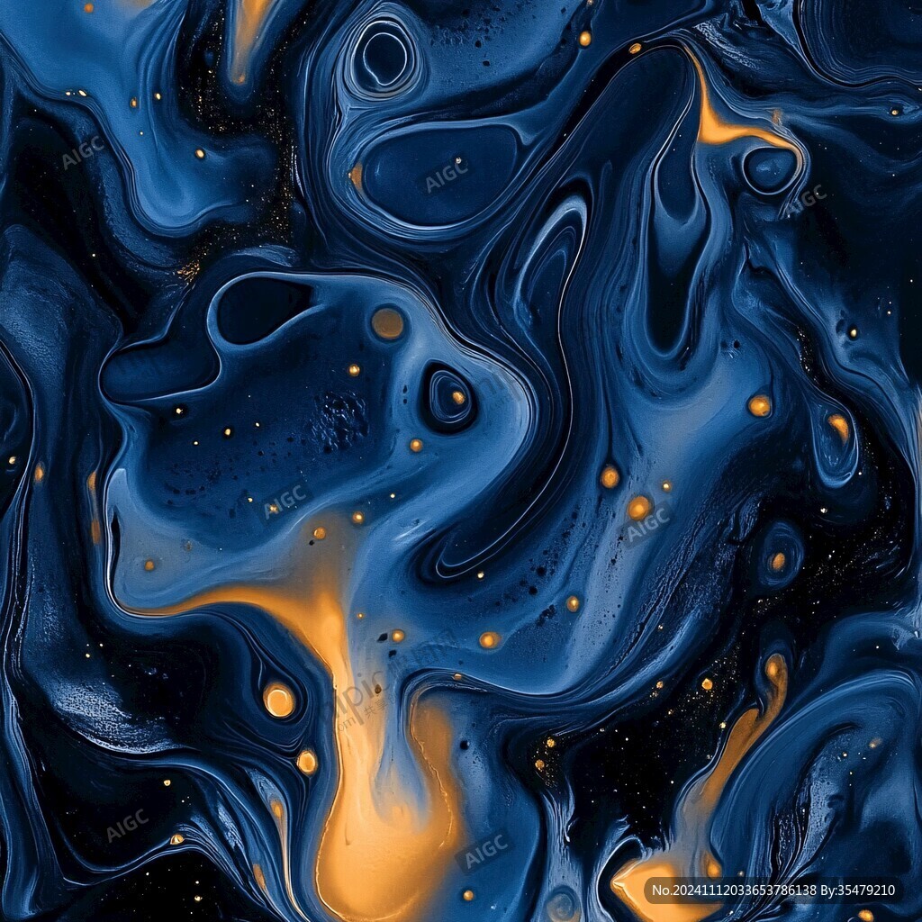 蓝色流体创意抽象画
