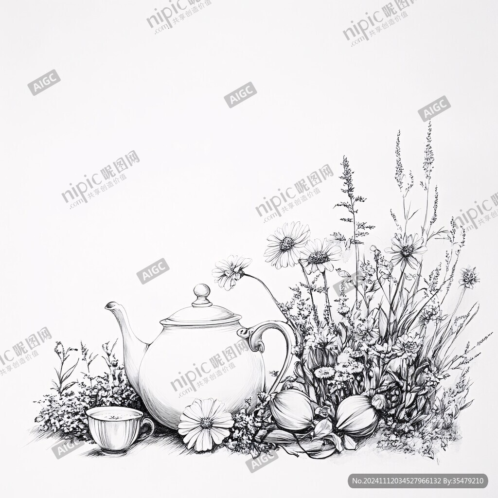 手绘花草手稿