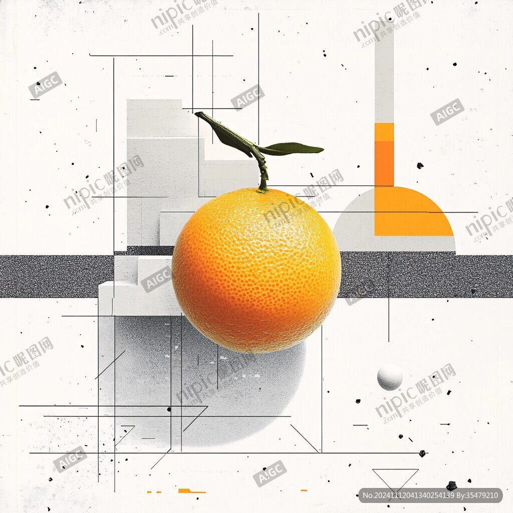 橙灰创意海报