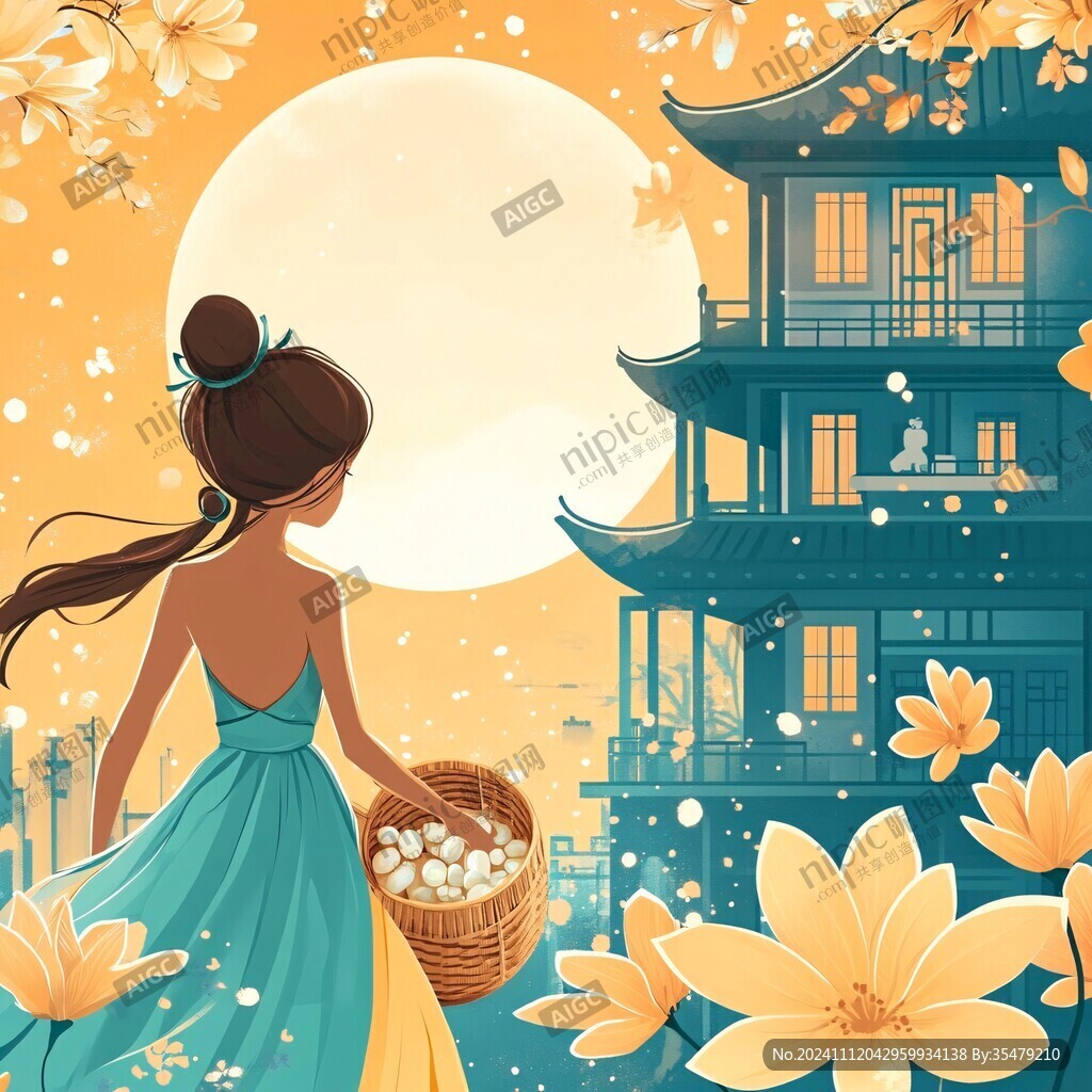 中秋楼阁仙女图
