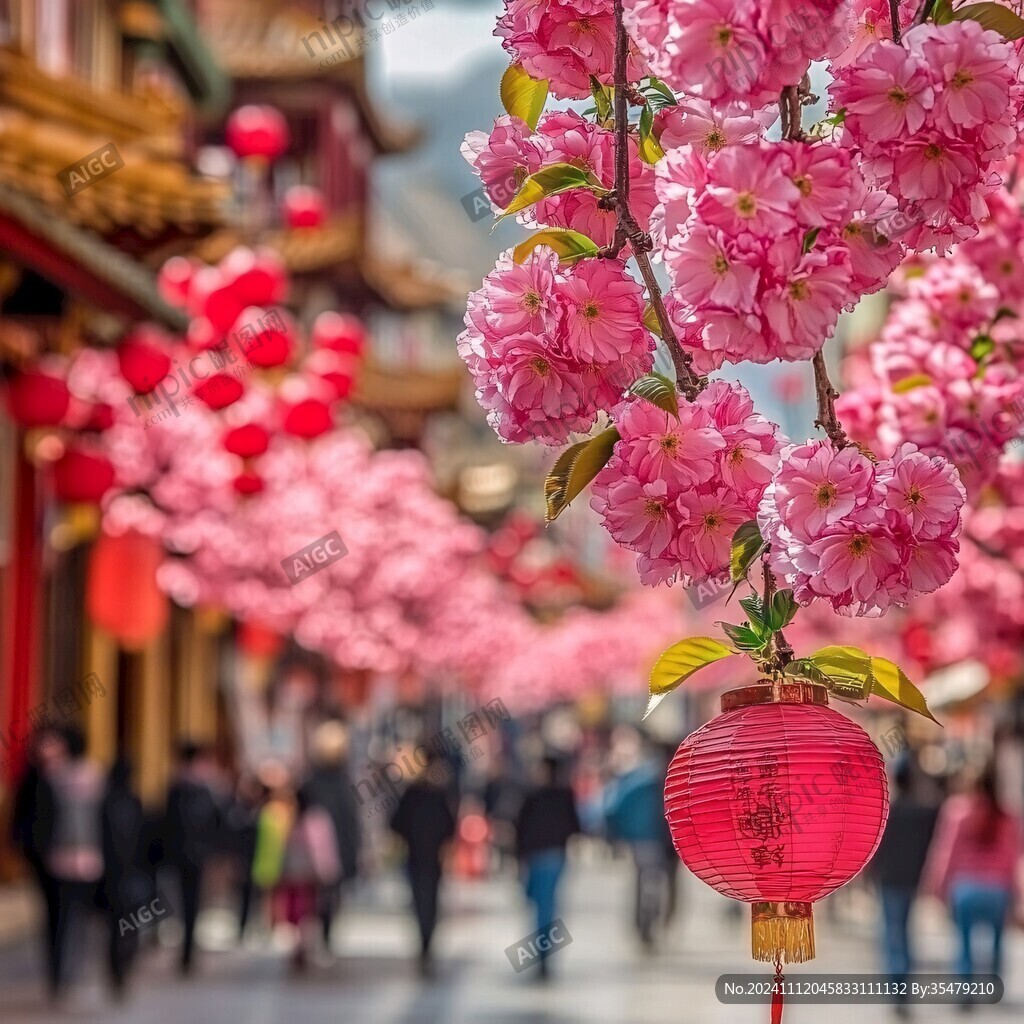 灯笼与红樱