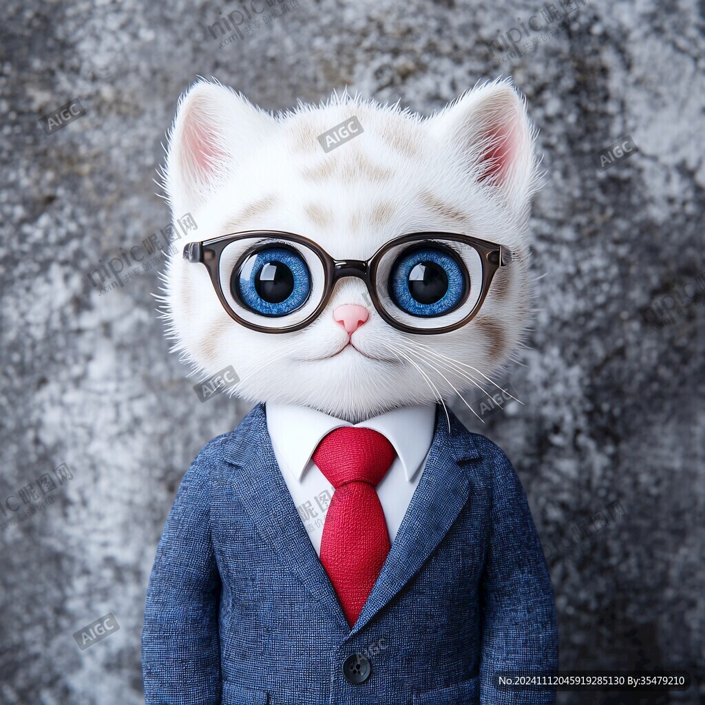 猫穿风格西装