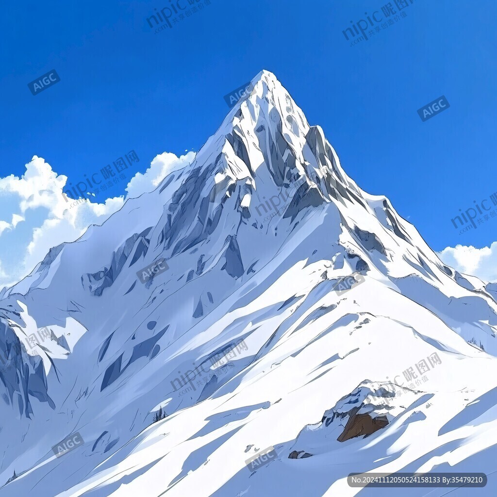 电脑绘画雪山