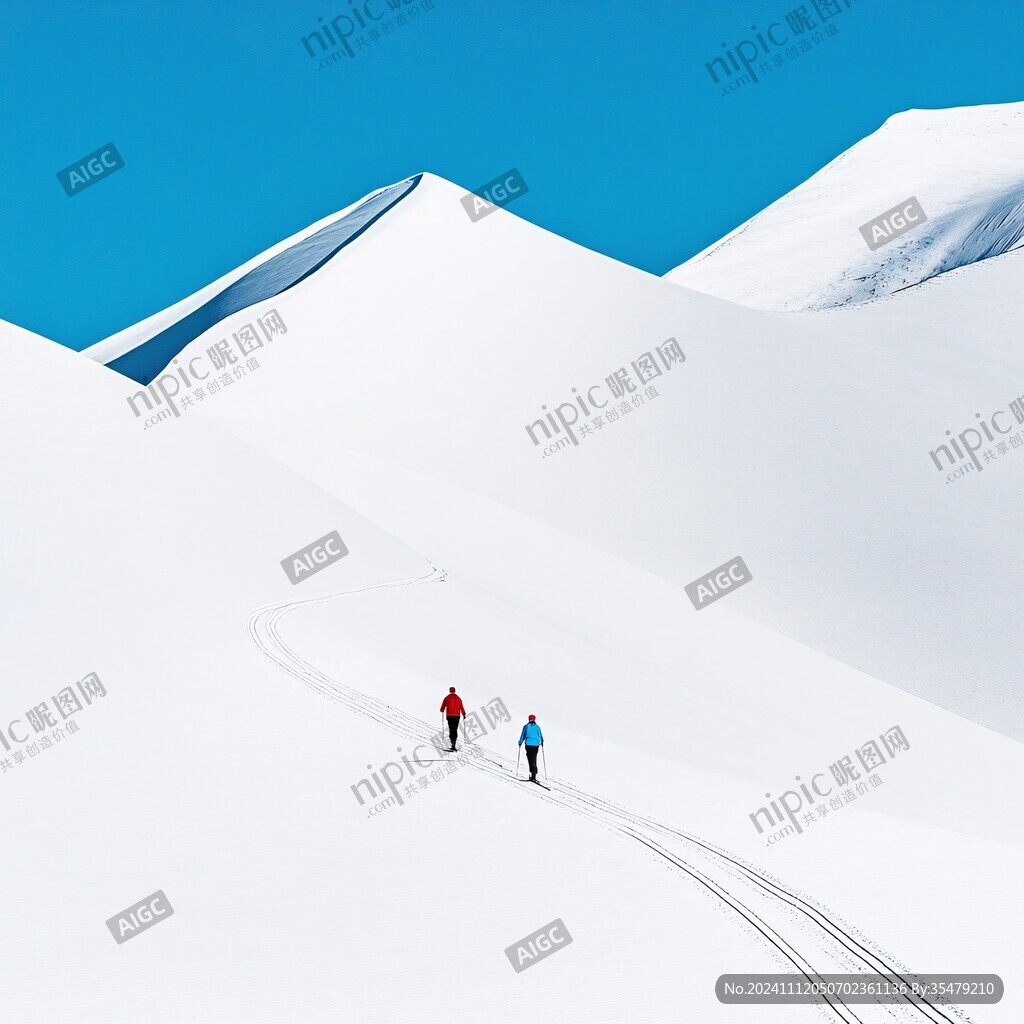 冬季户外登山雪景