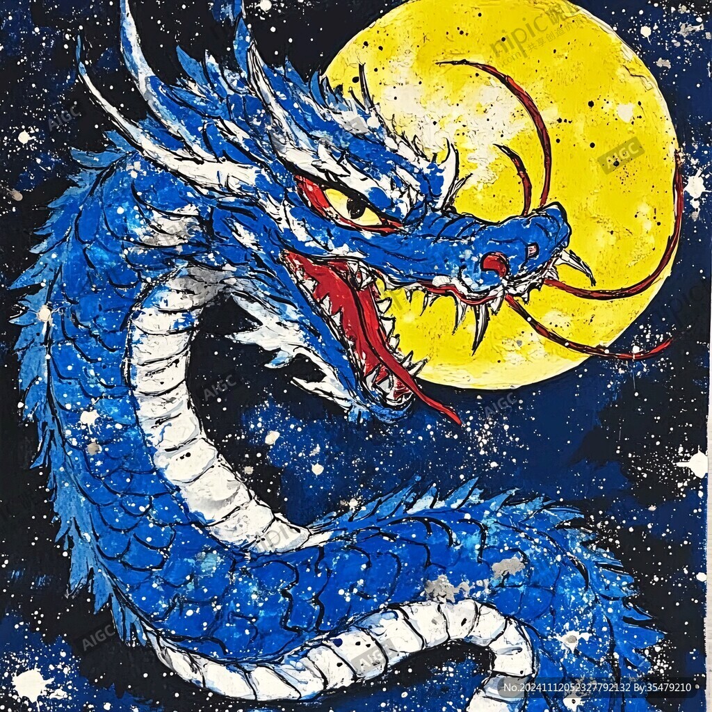 龙望月图