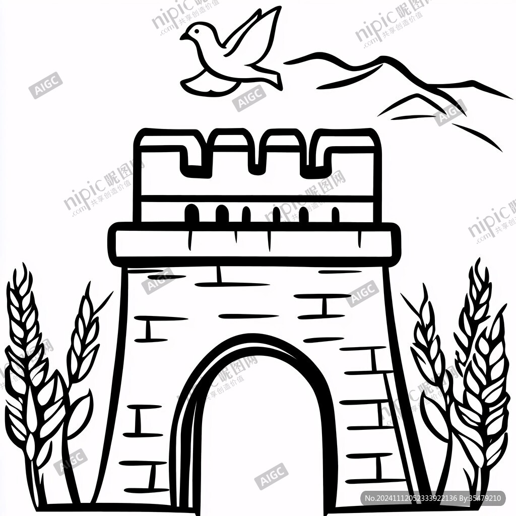 长城轮廓描边