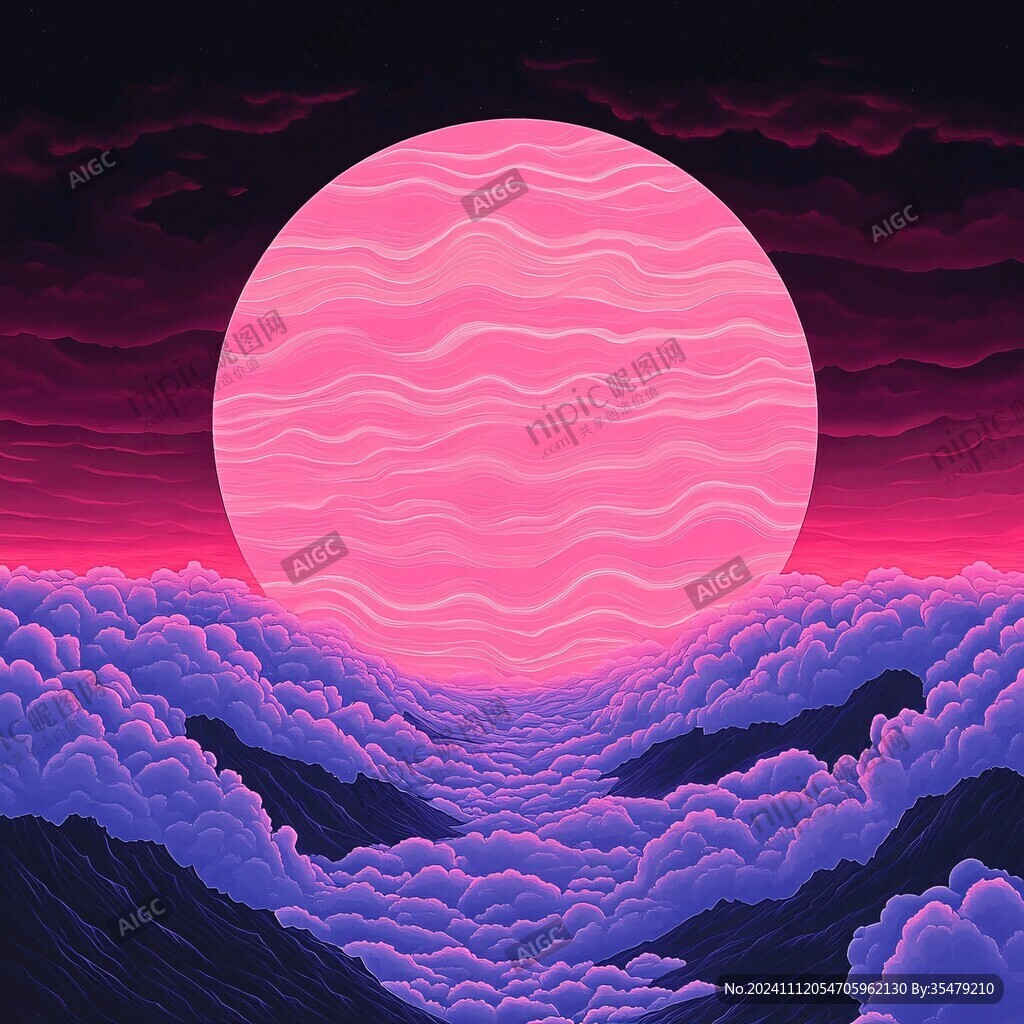 粉红色超现实景观