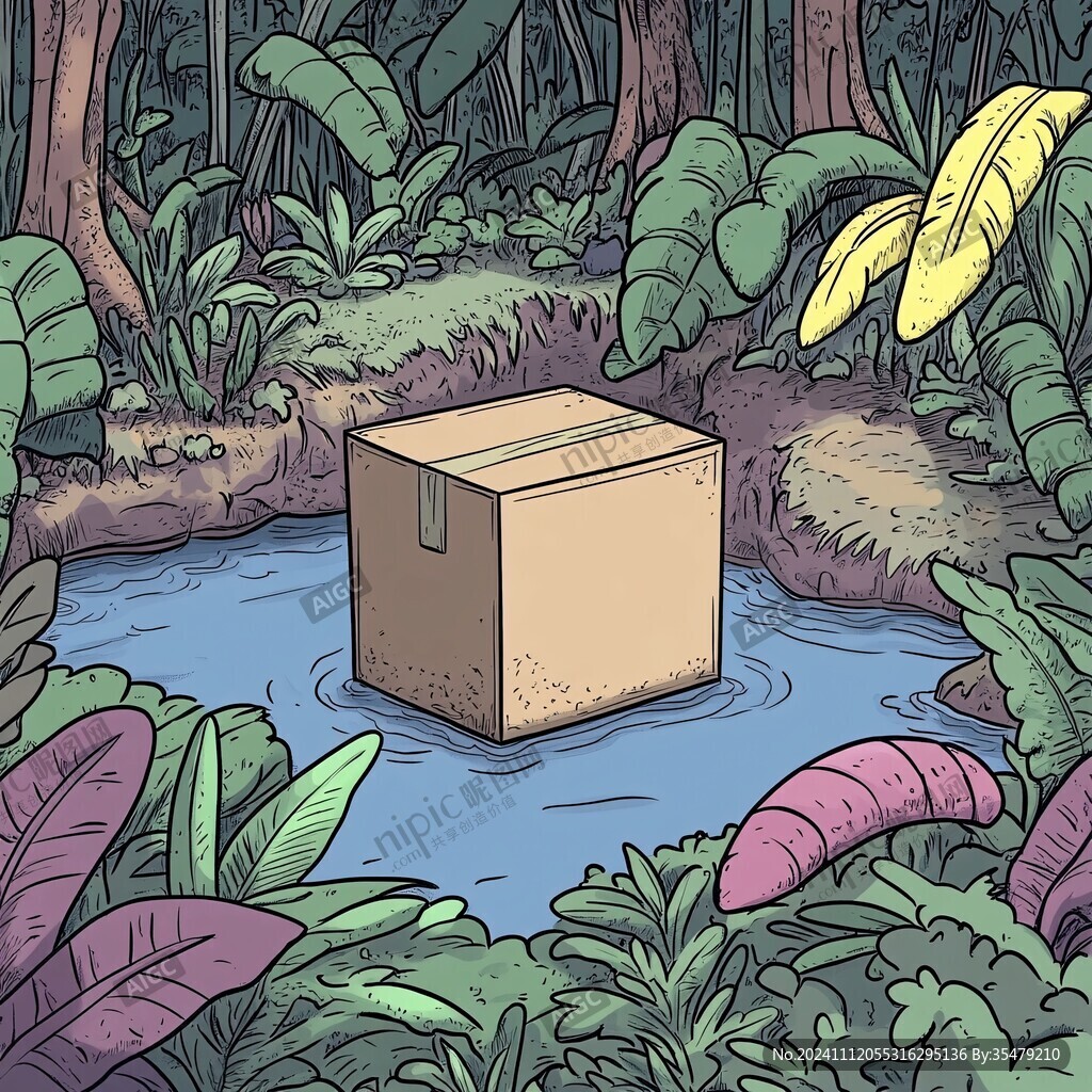 手绘外箱生态果园插画