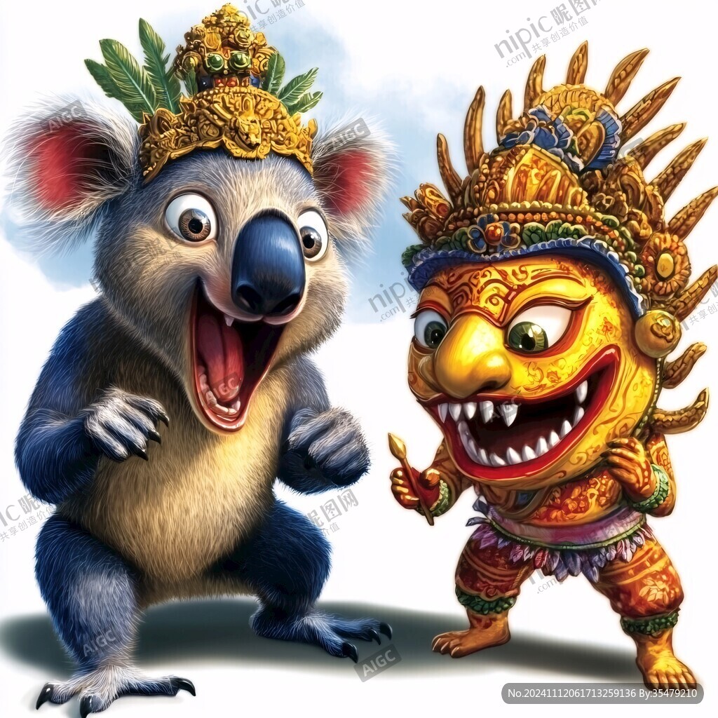 树袋熊手绘插画设计