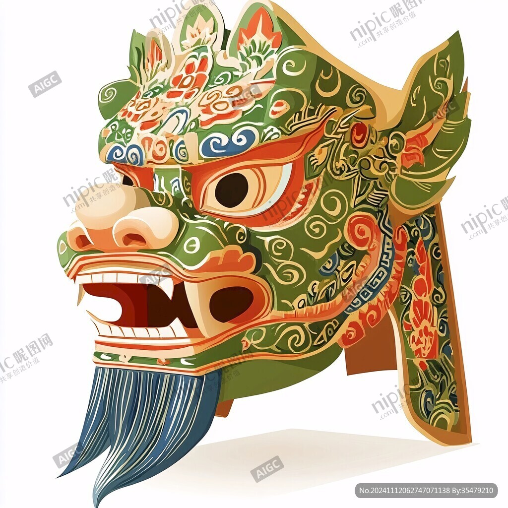 手绘牛手绘舞狮
