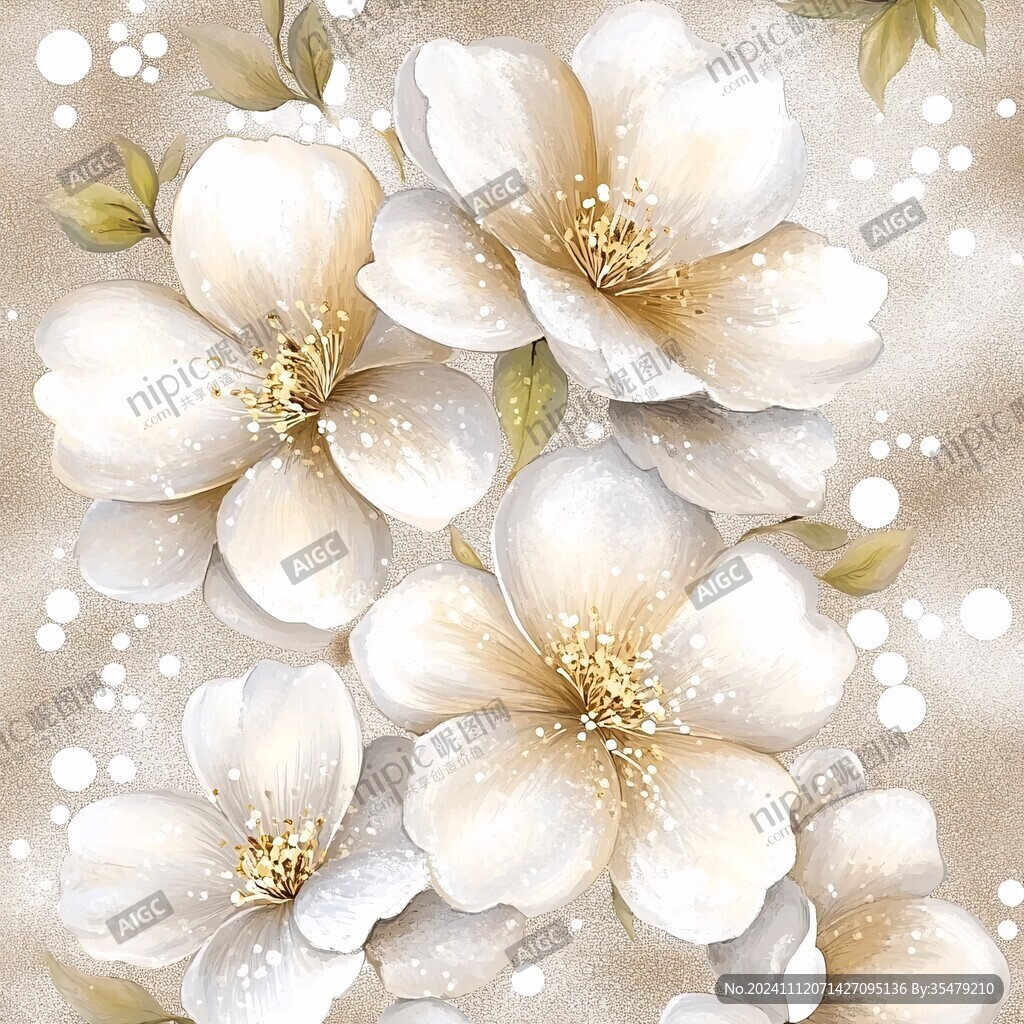 手绘栀子花装饰画