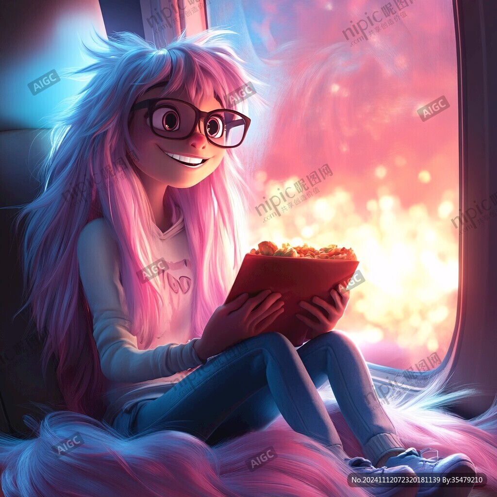 粉色头发少女