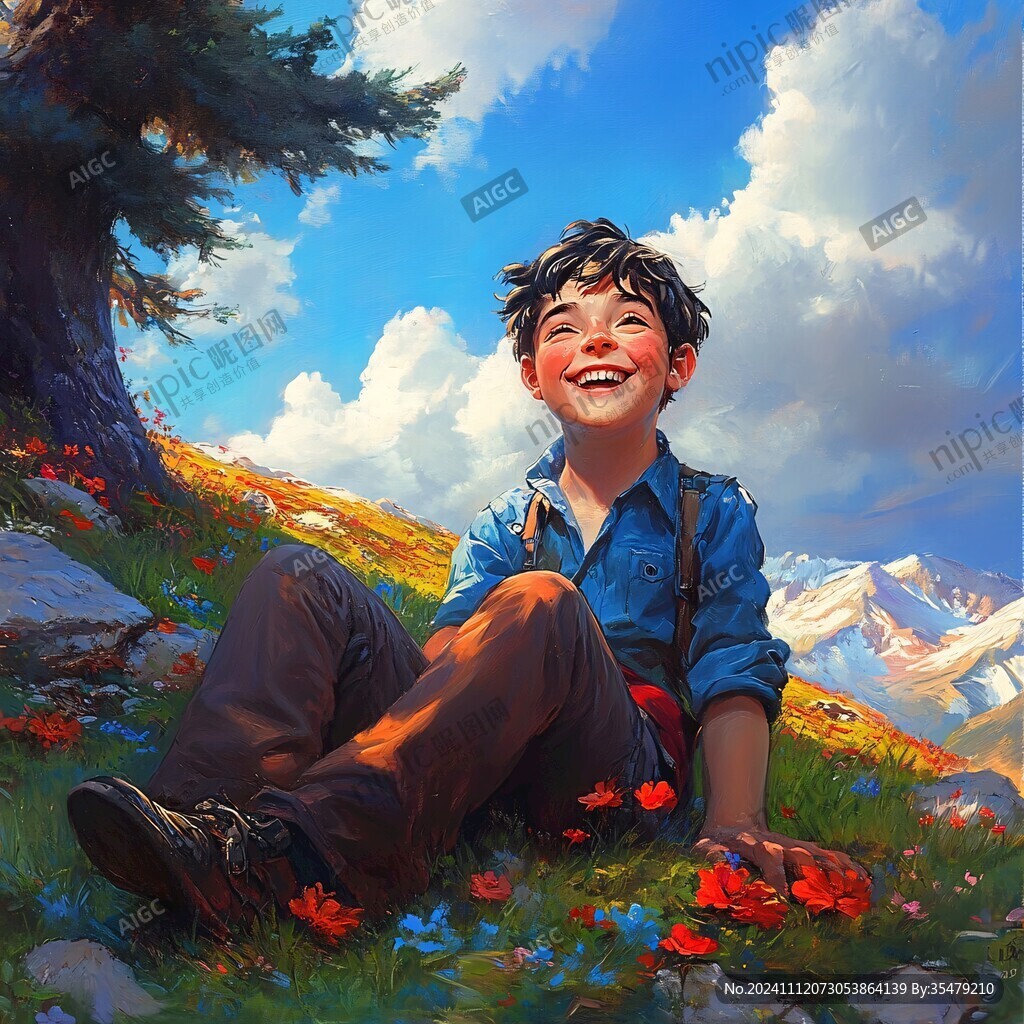 插画阳光男孩