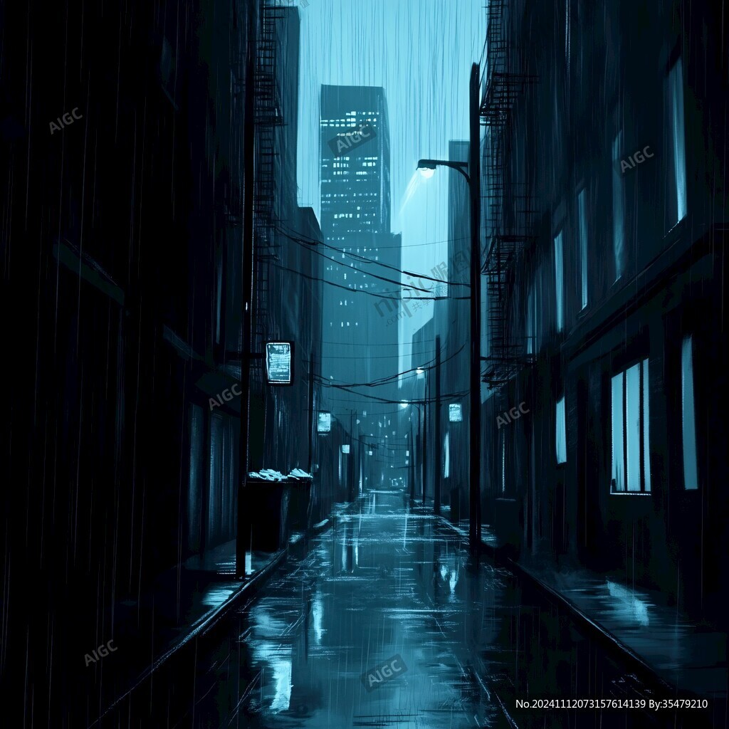 雨巷插画