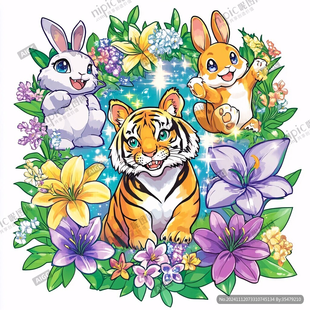 卡通兔子卡通老虎