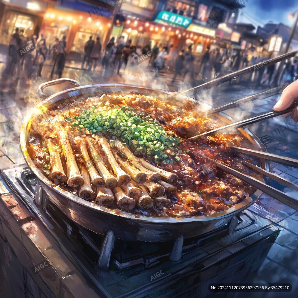 宵夜插画