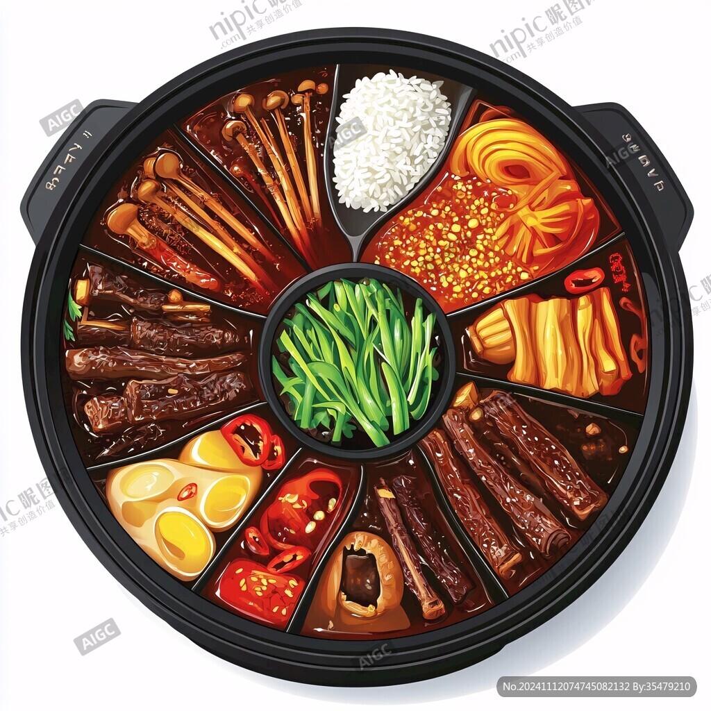 石锅拌饭插画