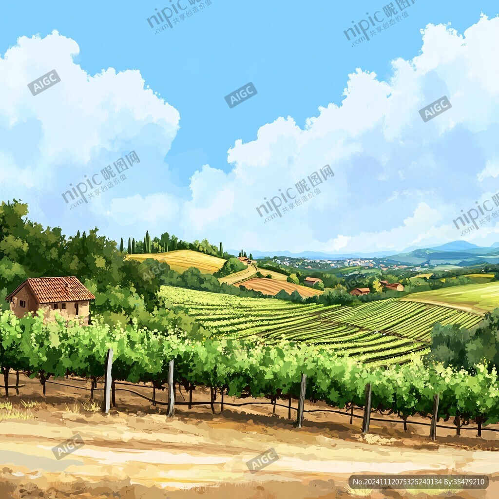 葡萄园插画