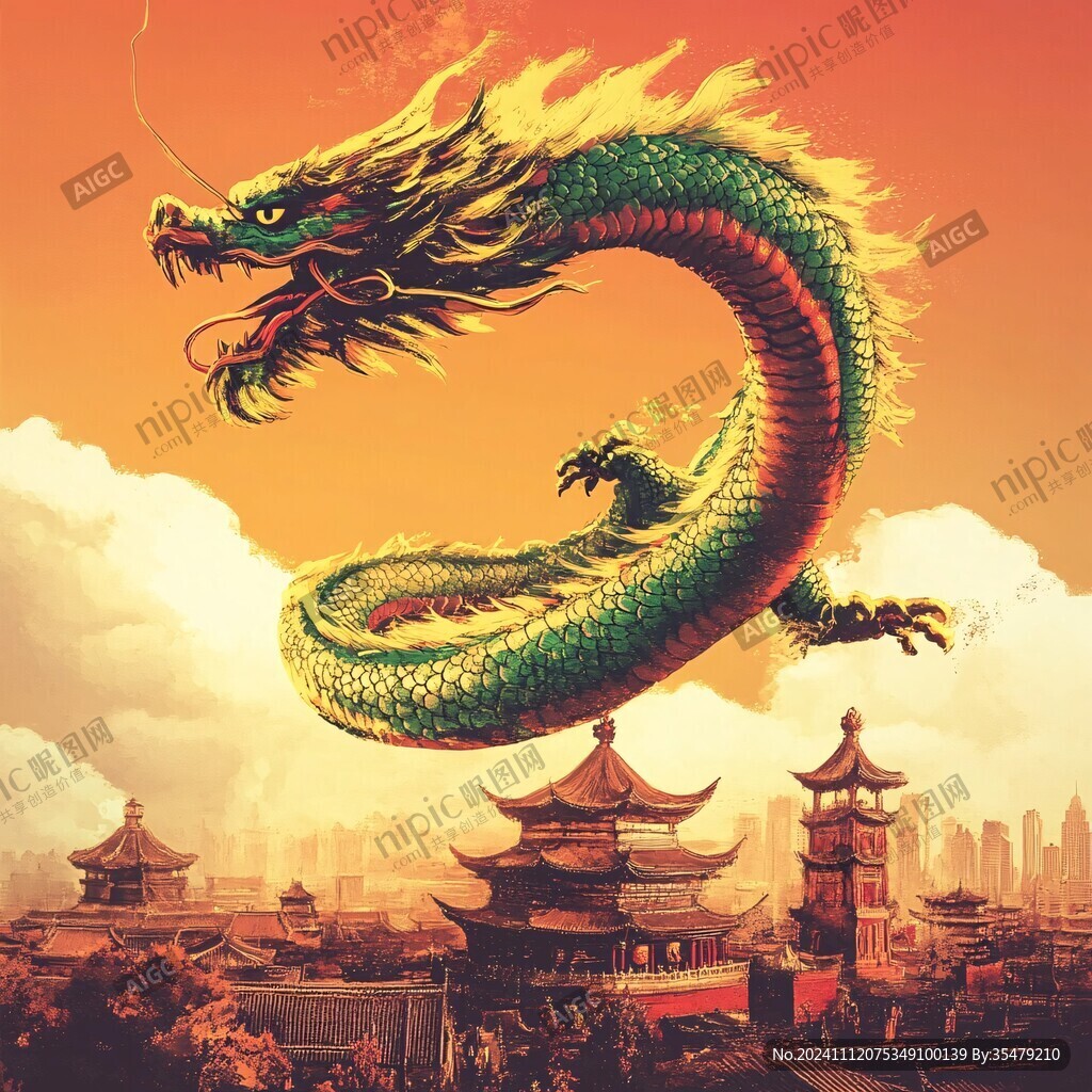 插画龙年插画