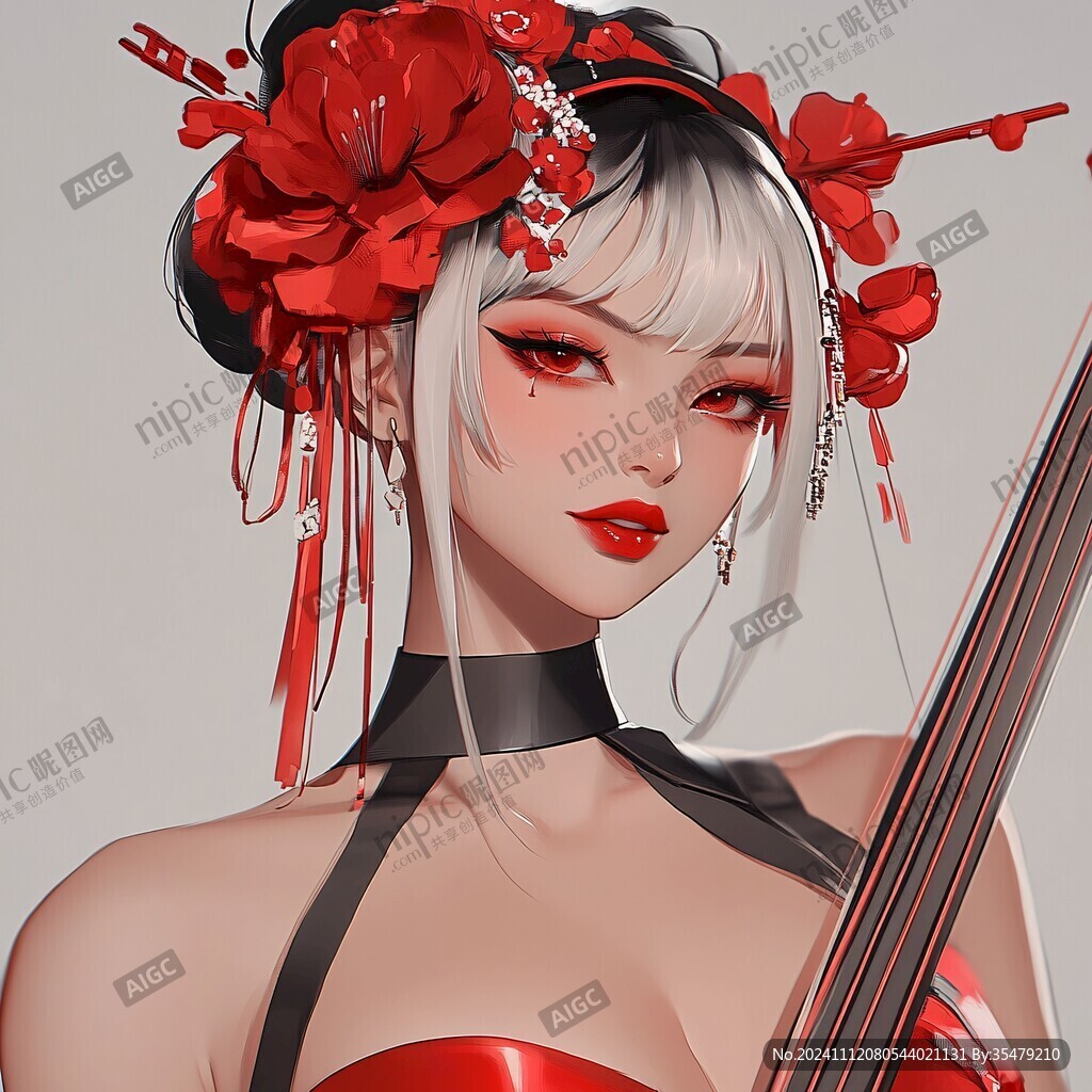 红衣少女设计古风