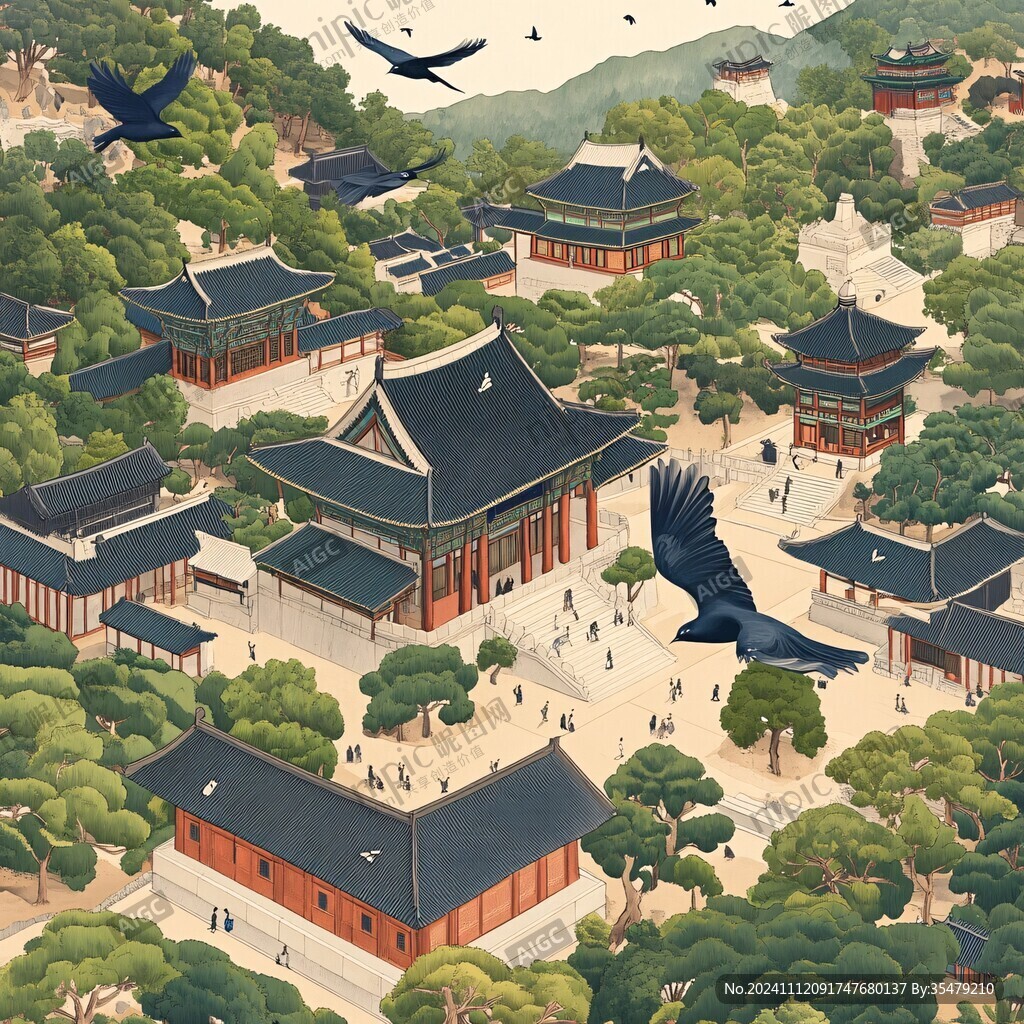 首尔插画宣传素材背景