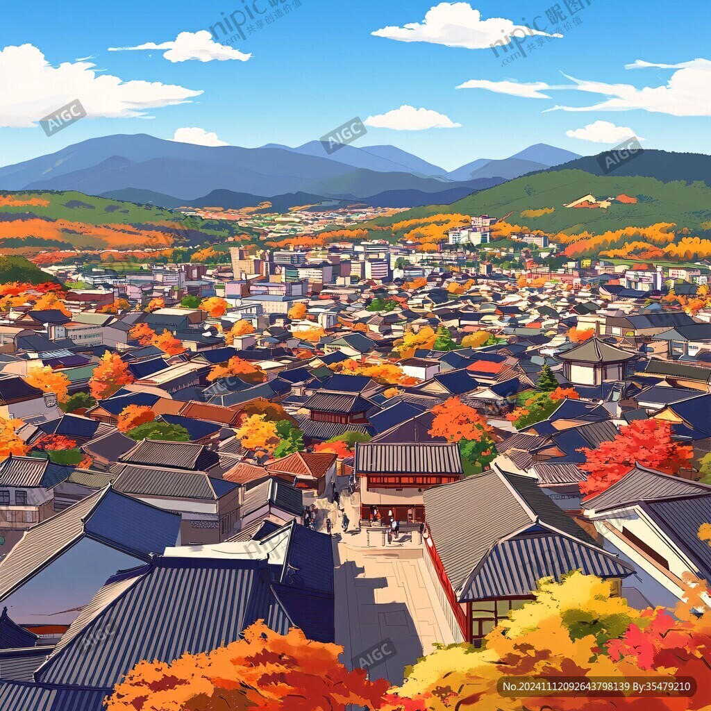 小镇插画