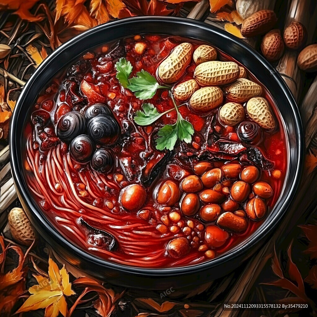 酸辣粉插画
