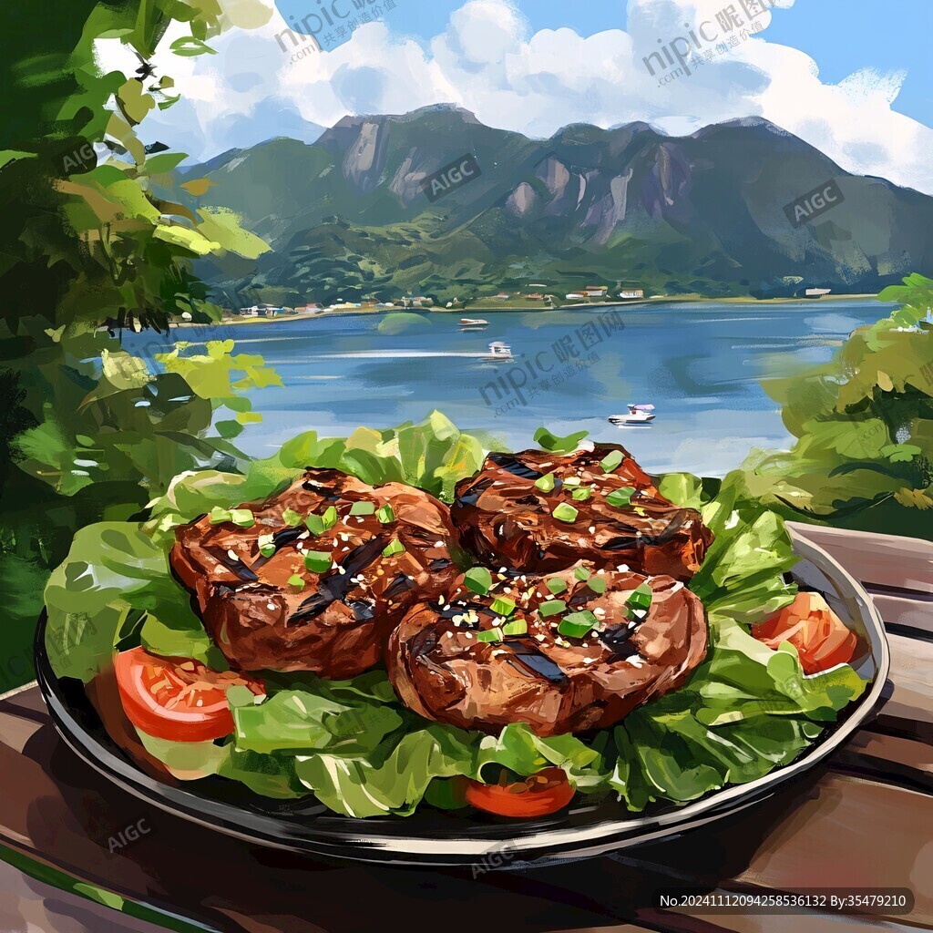 田螺塞肉插画