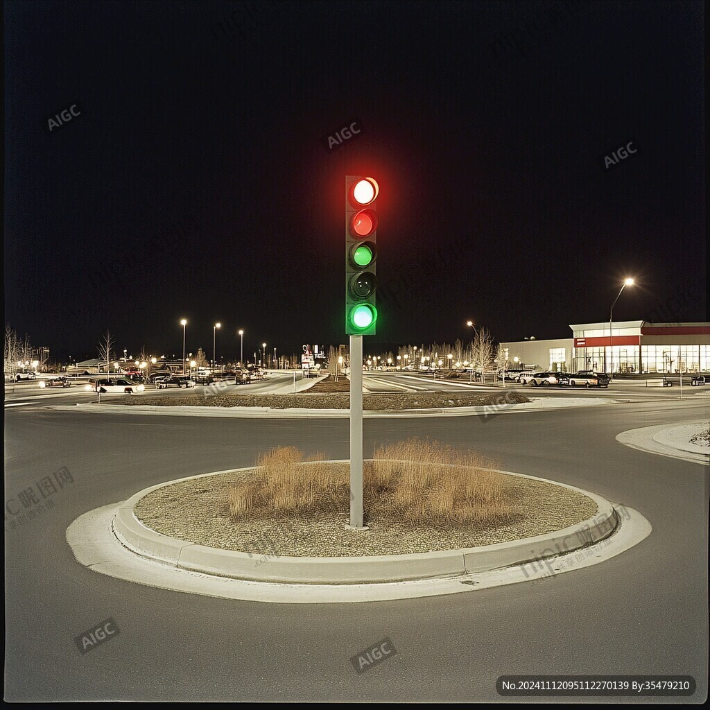 夜景交通信号灯