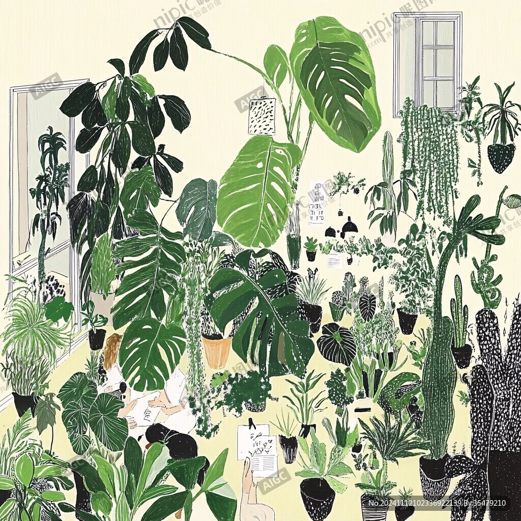 室内植物插画