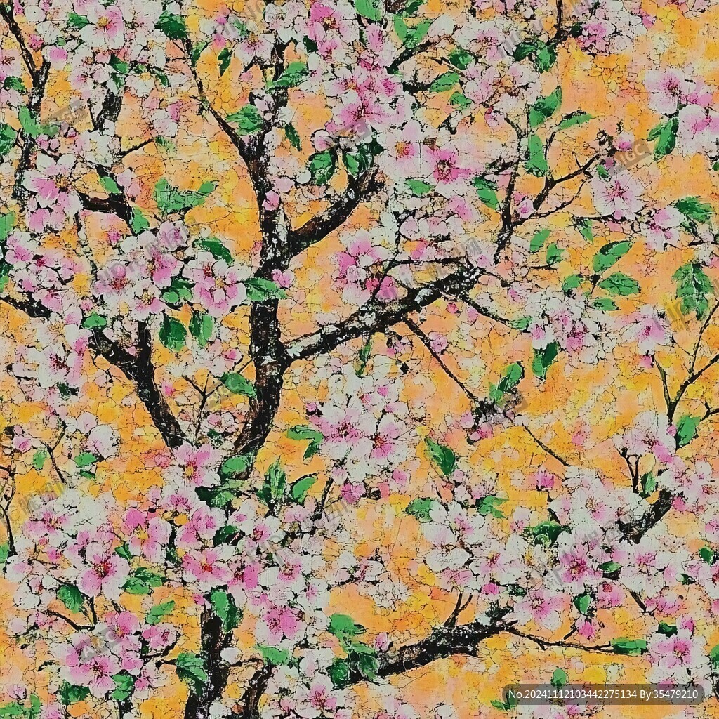 油画桃花开