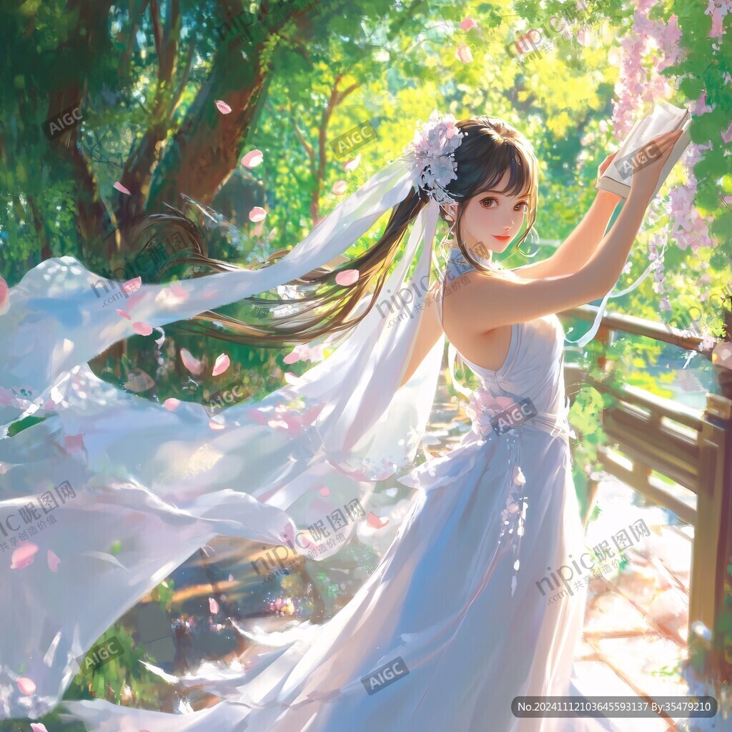 婚纱少女图