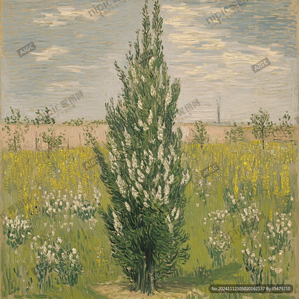 田野彩色铅笔画