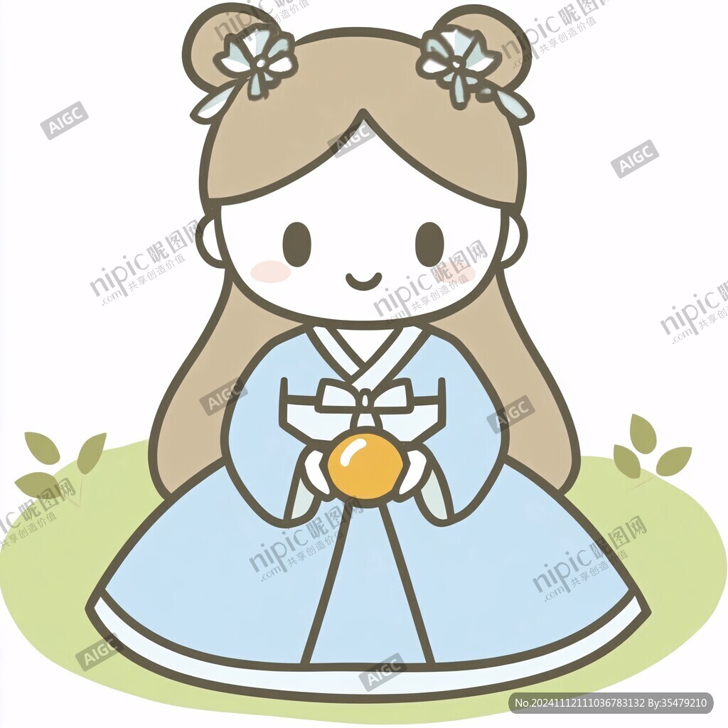 西梅卡通汉服女孩