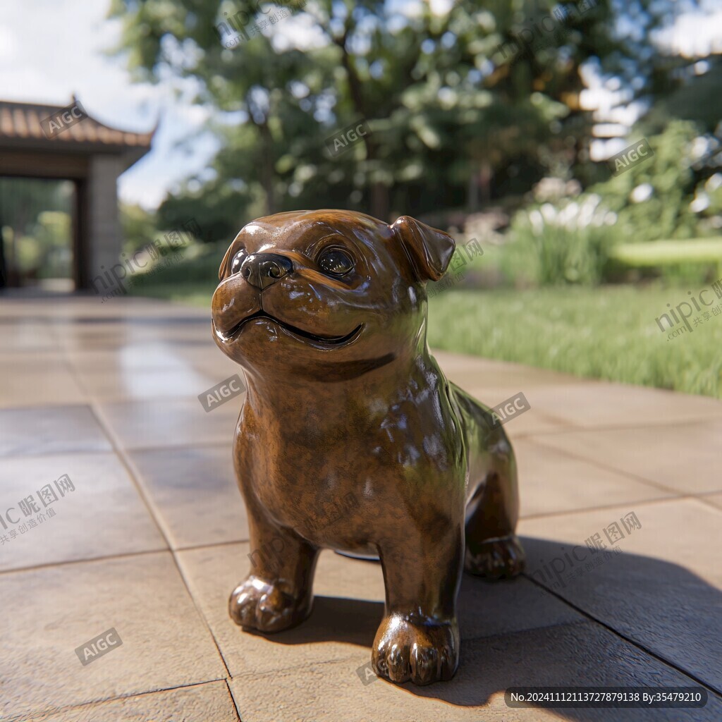 褐釉陶犬