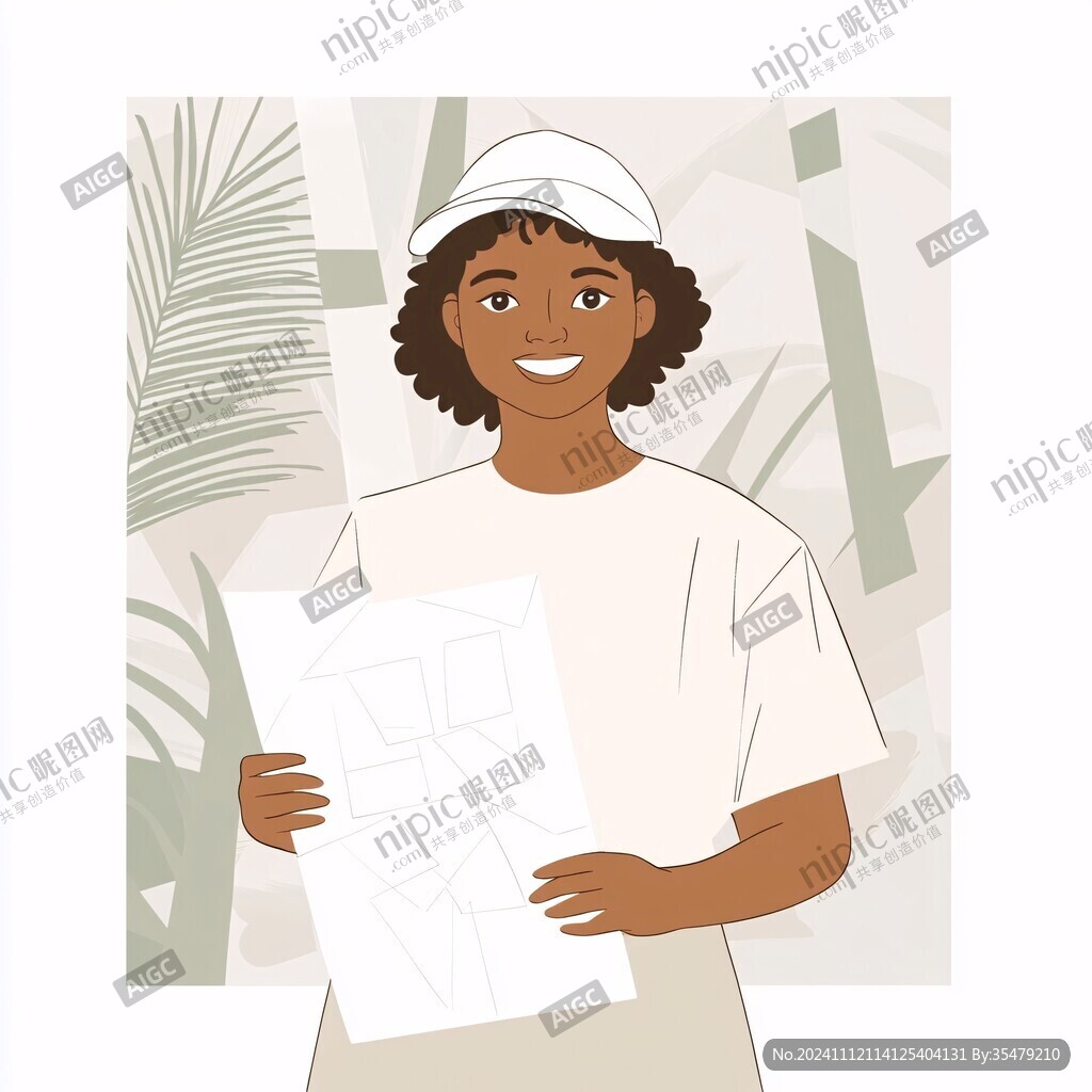 黑人女孩插画