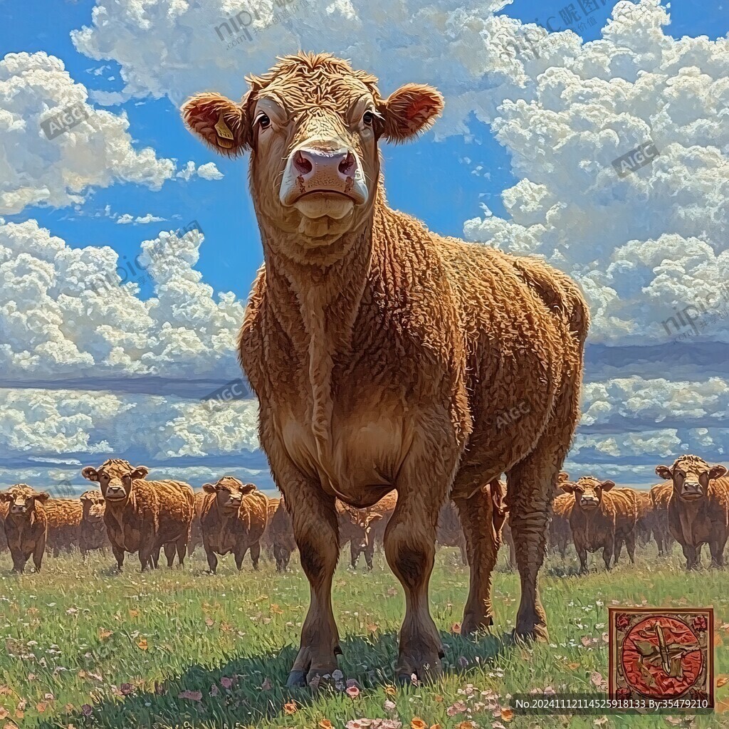 3d牛装饰画