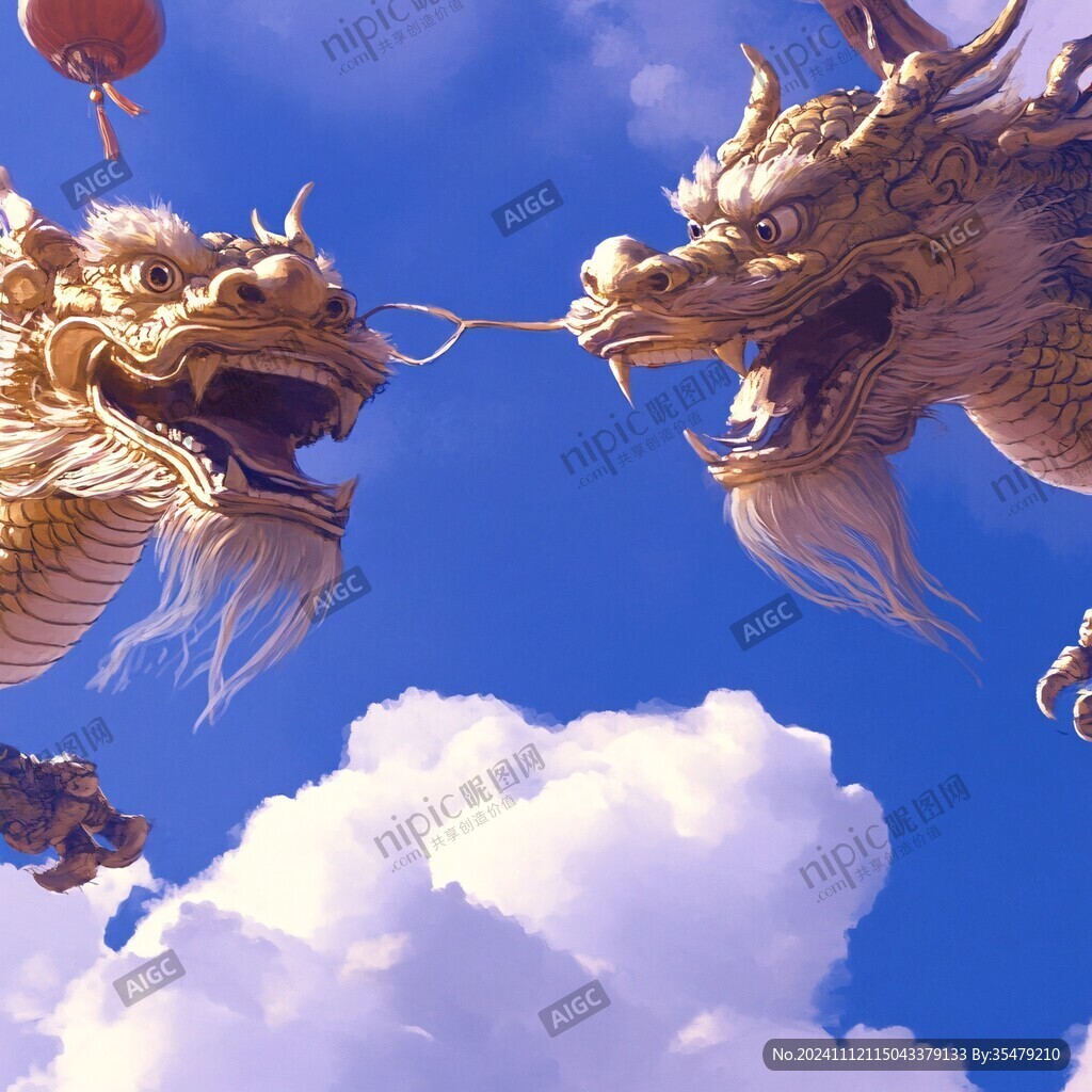 龙抬头对称简约