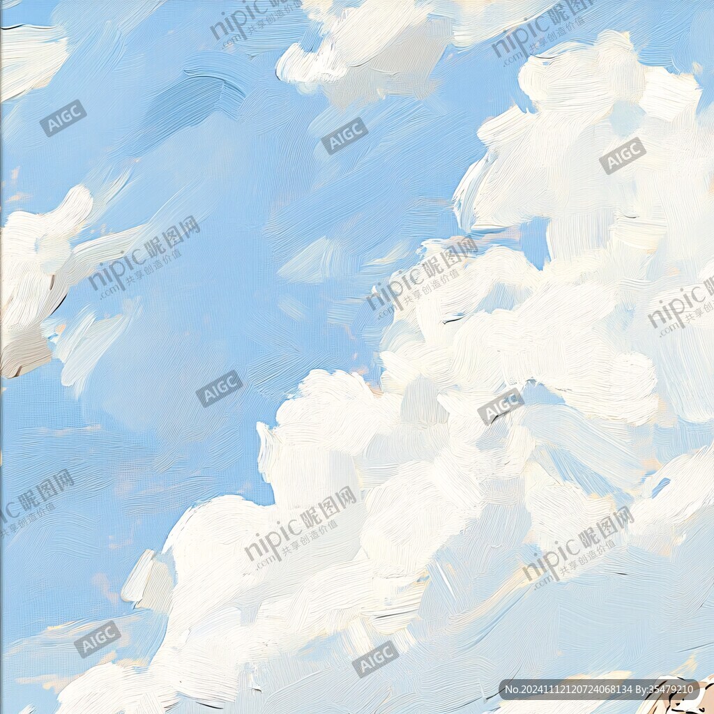 绘画中勾边的白云