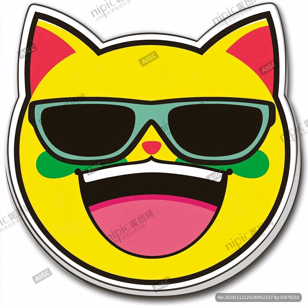 墨镜小猫logo