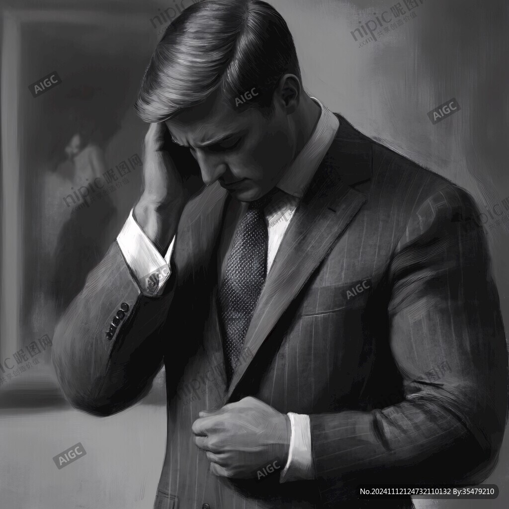 素描西装男