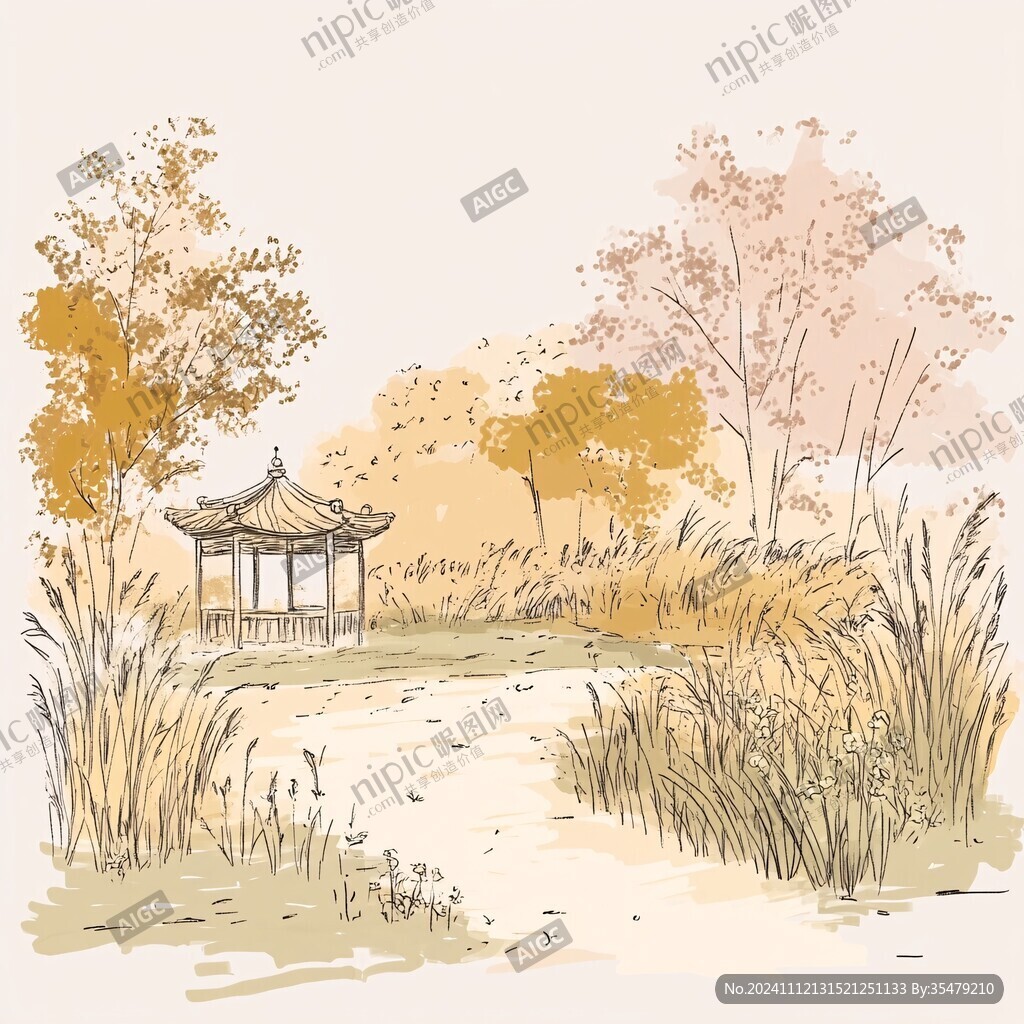 亭子插画