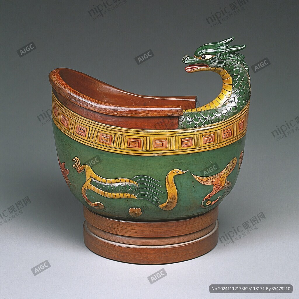 龙纹花盆