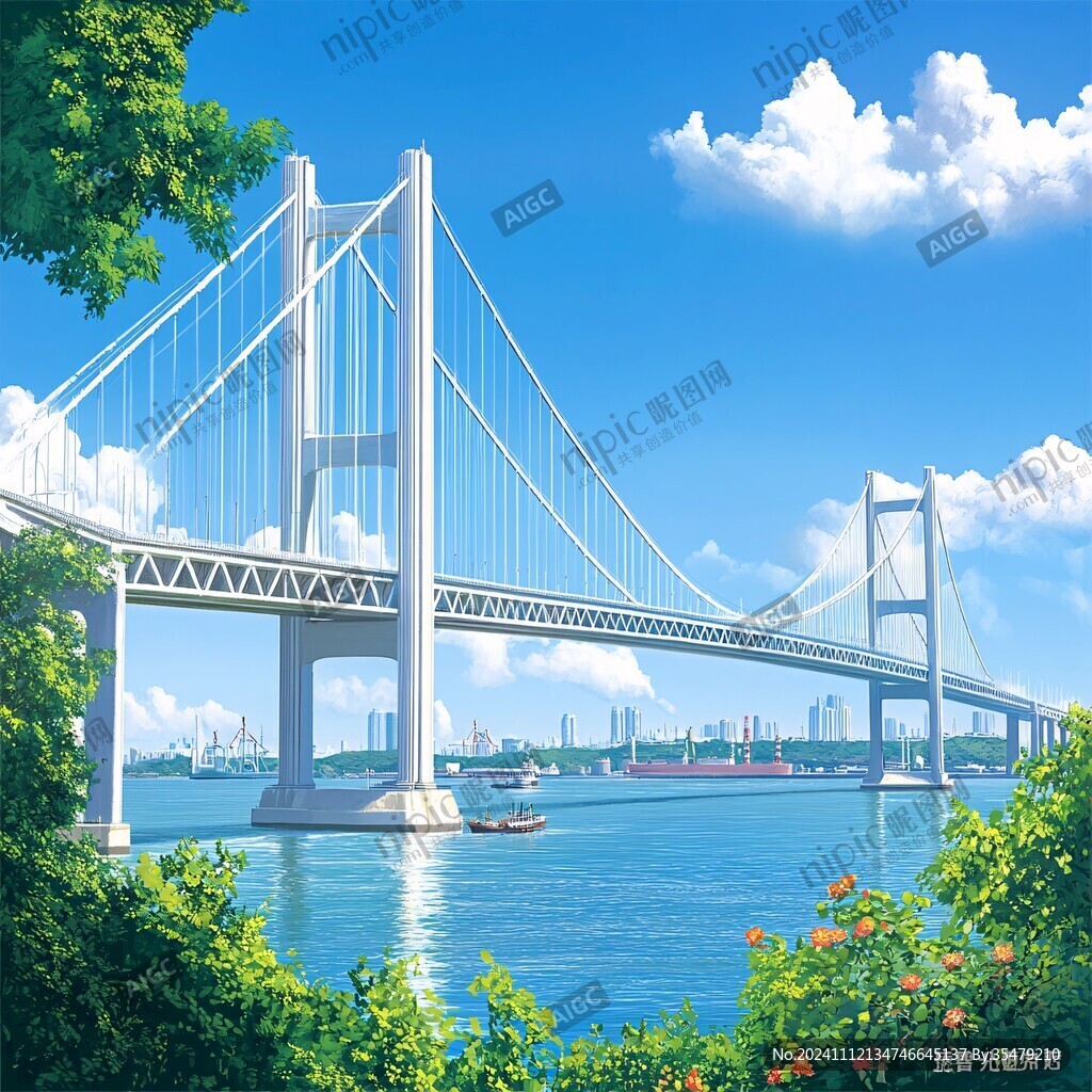 舟岱大桥插画