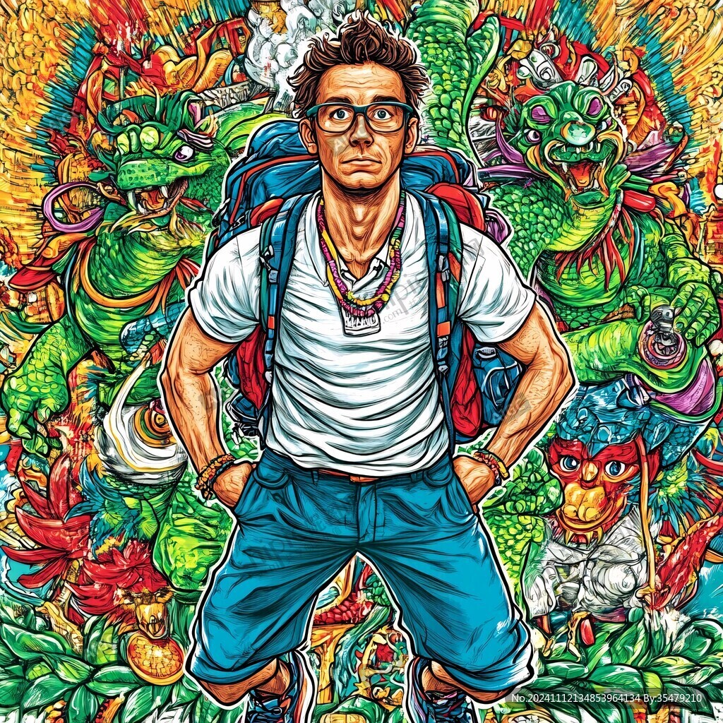 嘻哈插画潮流插画