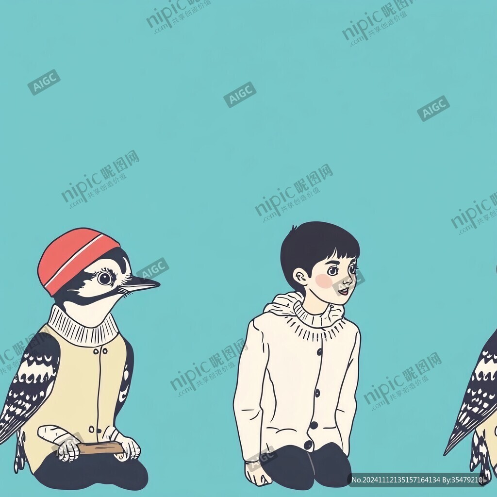 傈僳族男孩插画