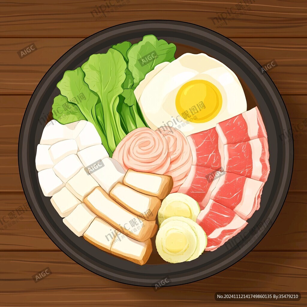 砂锅白肉插画