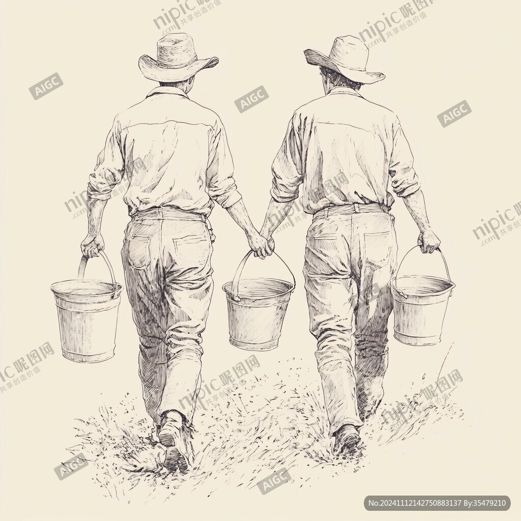 背药桶的农民